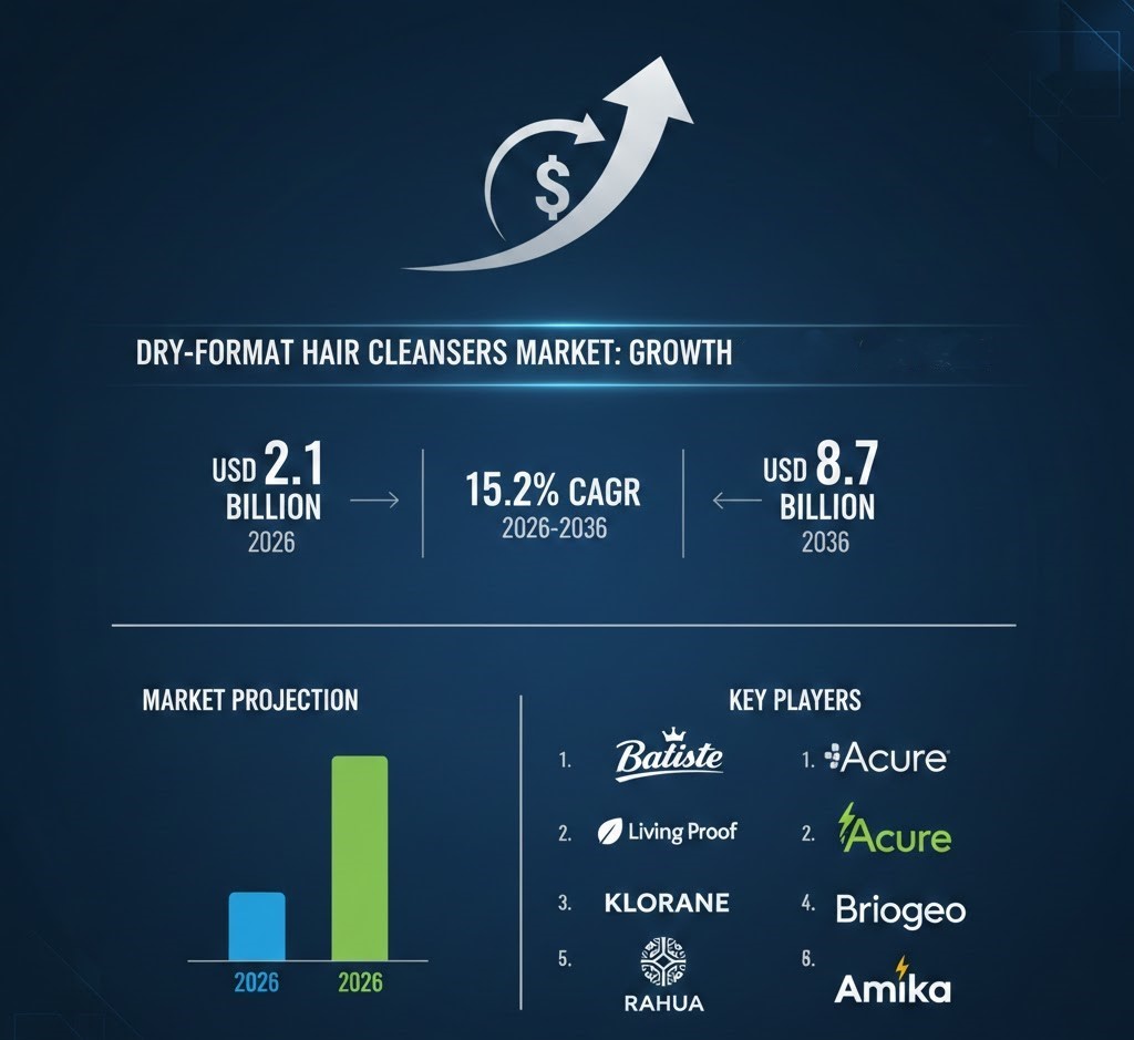 Global Dry-Format Hair Cleansers Market to Reach USD 8.7 billion by 2036, Driven by Waterless Hair Care Trends