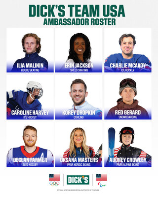 DICK’S Sporting Goods Launches DICK’S Team USA Ambassadors Program to Celebrate Team USA Heading to the Olympic and Paralympic Winter Games Milano Cortina 2026
