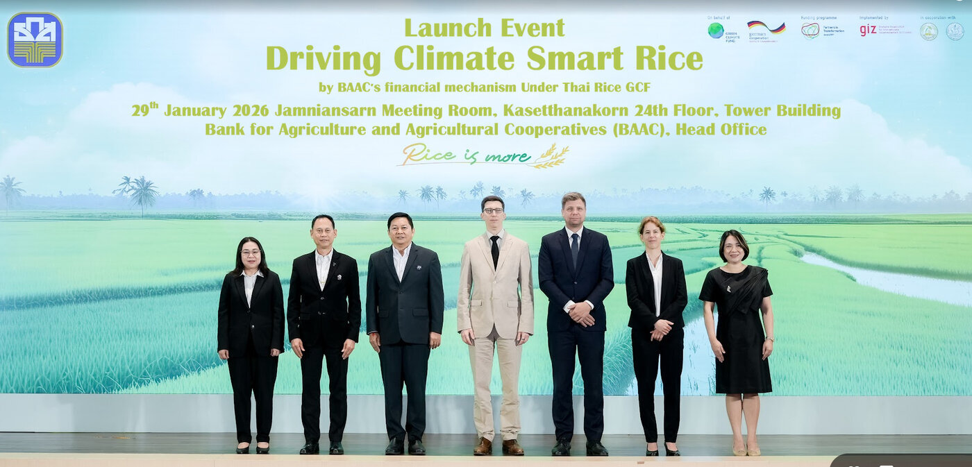 BAAC and GIZ launch THB 5.3 billion financial package to support 40,000 Thai rice farmers transitioning to climate-smart rice farming