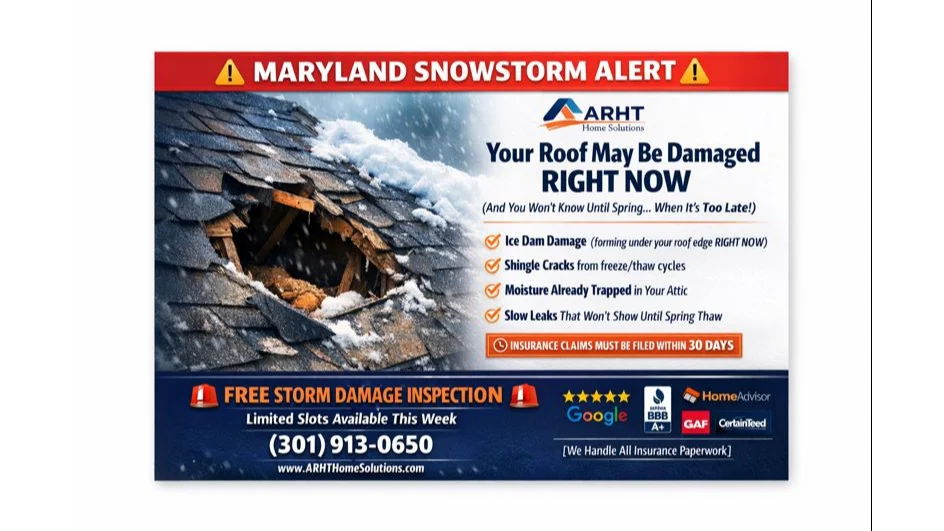 ARHT Home Solutions Expands Storm Damage Inspection Services Across Maryland