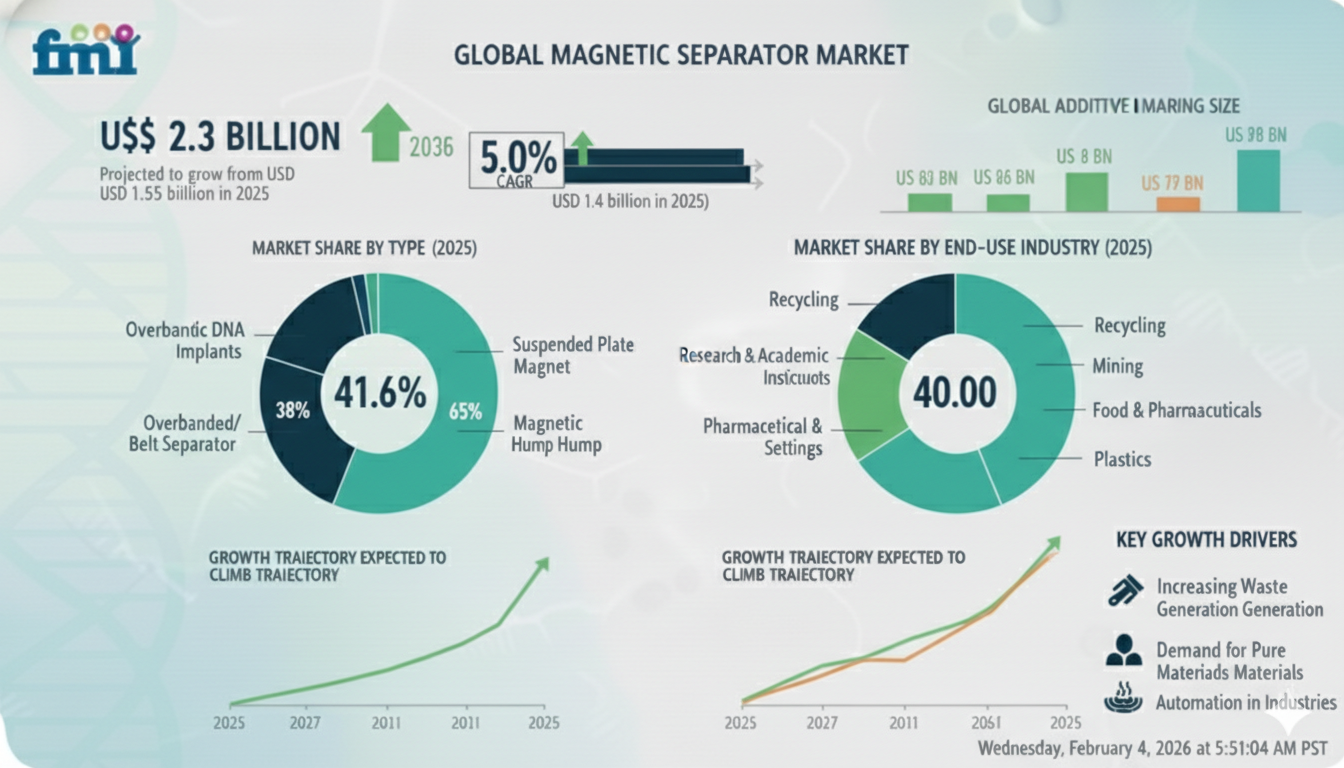 Global Magnetic Separator Market to Reach USD 2.3 Billion by 2035 as Recycling Modernization and Automation Redefine Material Processing